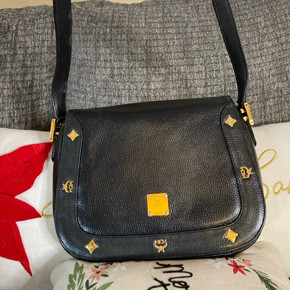 AUTH MCM LEATHER CROSSBODY BAG